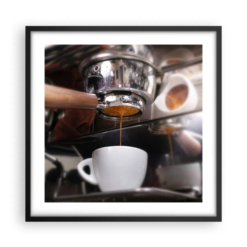 Pôster com moldura preta - Boa hora do dia - 50x50 cm