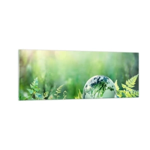 Quadro em vidro - Planeta verde - 140x50 cm