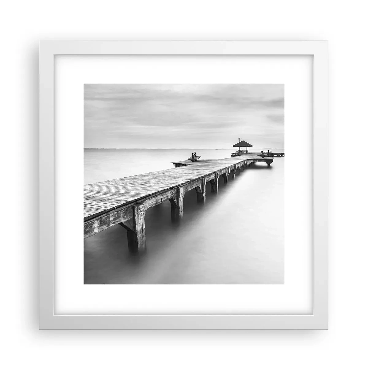 Pôster em moldura branca - Para longe - 30x30 cm