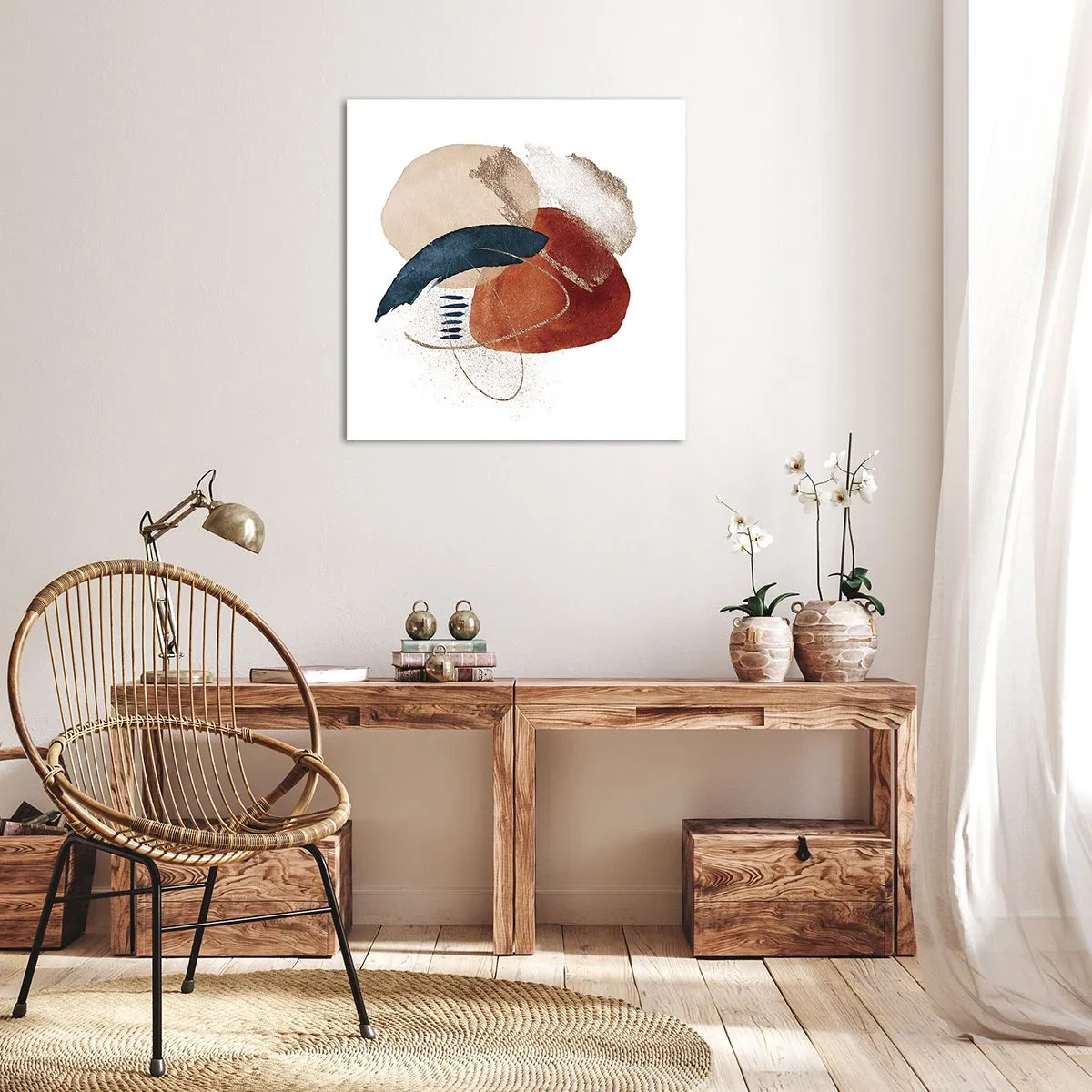 Quadro em tela - Composição oval - 40x40 cm