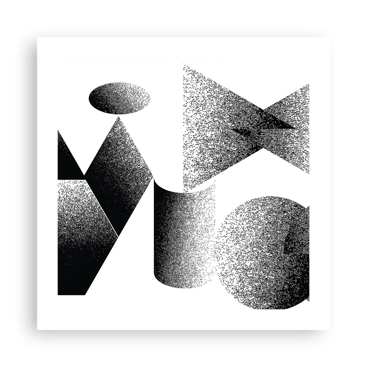 Pôster - Ângulos e ovais - 50x50 cm