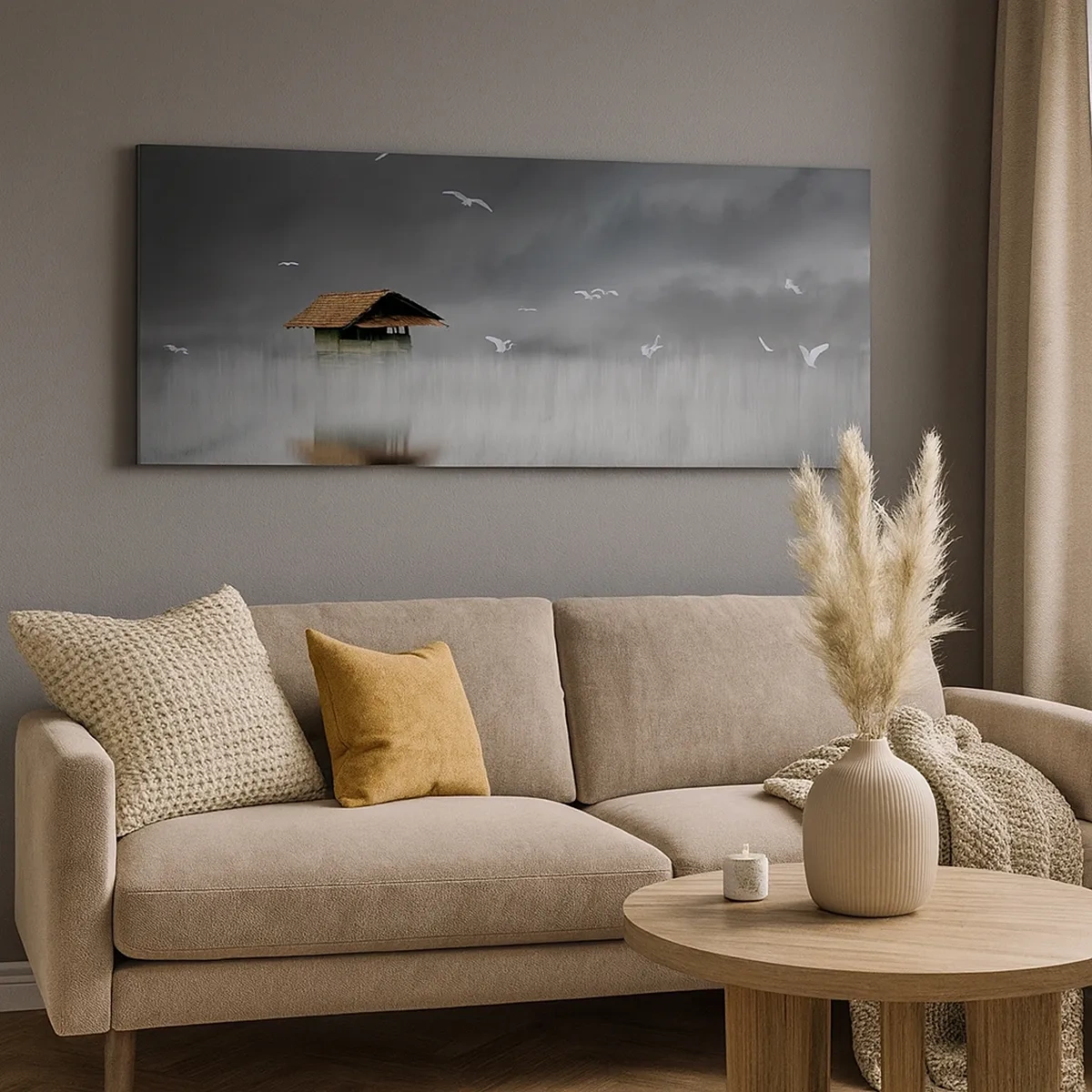 Quadro em tela - Abrigo da chuva - 30x30 cm