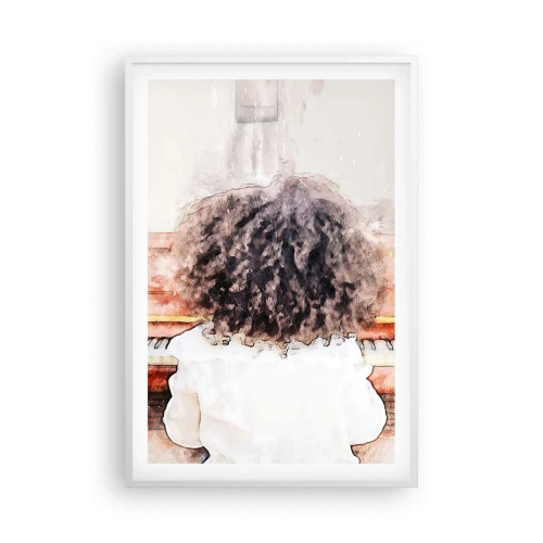 Pôster em moldura branca - Num mundo novo - 61x91 cm