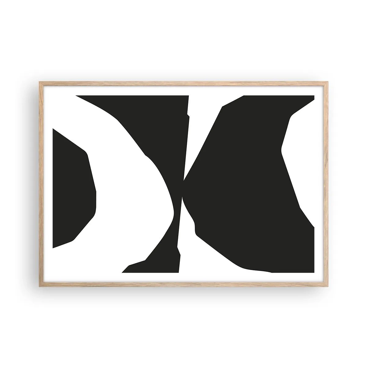 Pôster com moldura de carvalho claro - Positivo negativo - 100x70 cm