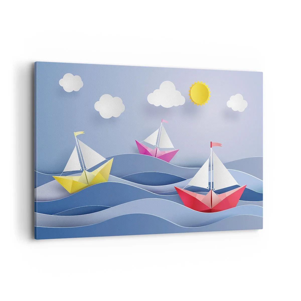 Quadro em tela - Oh, como é agradável balançar entre as ondas - 120x80 cm
