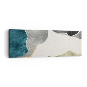 Quadro em tela - Composição de mosaico com fio de ouro - 90x30 cm