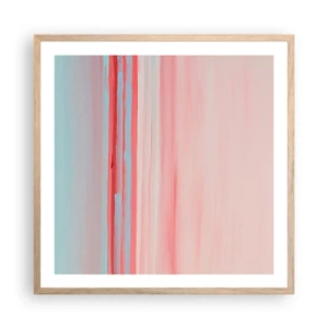 Pôster com moldura de carvalho claro - Abstração ao amanhecer - 60x60 cm