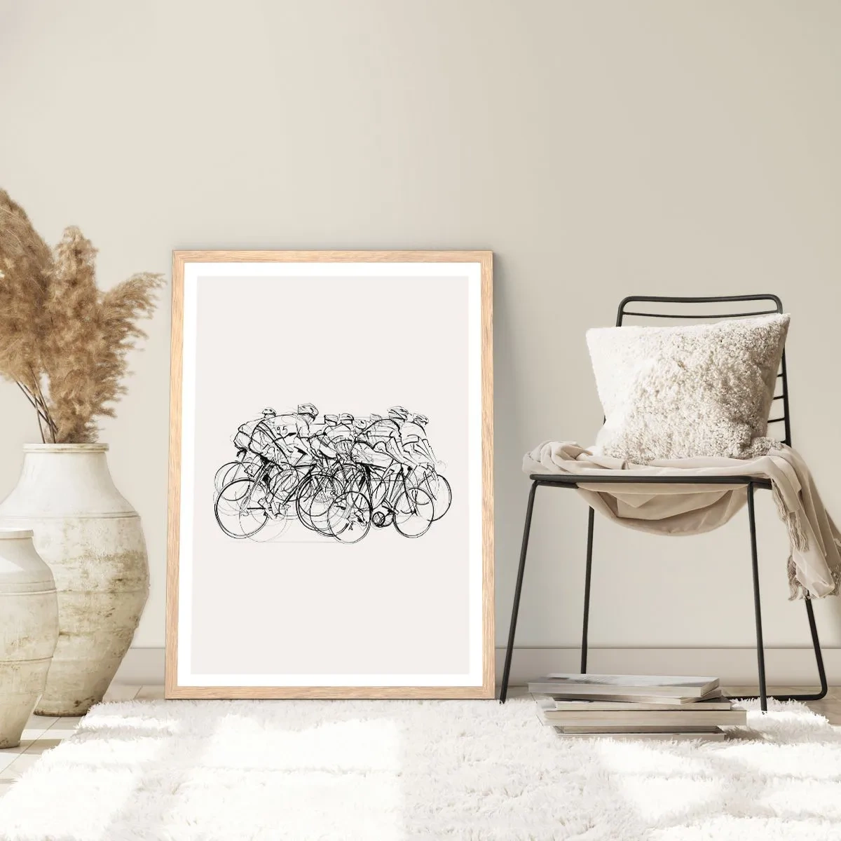 Pôster com moldura de carvalho claro - Juntos como uma equipa - 30x40 cm