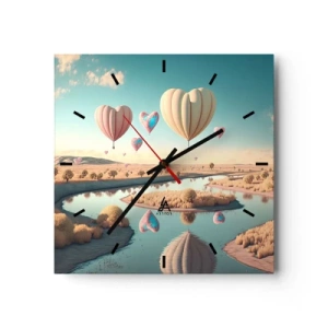 Relógio de parede - Relógio em vidro - O amor permite se reerguer - 40x40 cm