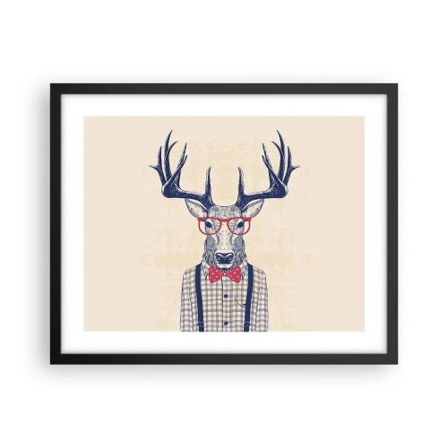 Pôster com moldura preta - Extravagância engraçada - 50x40 cm