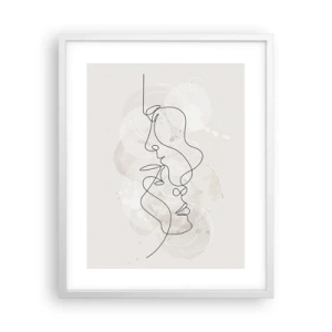 Pôster em moldura branca - Emaranhados num abraço - 40x50 cm