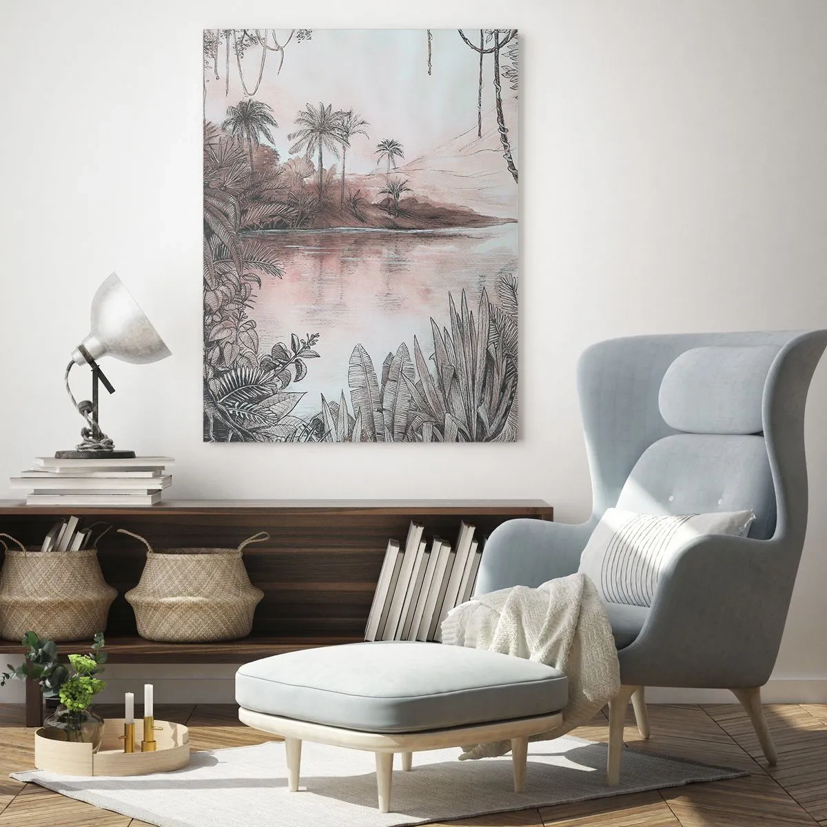 Quadro em vidro - Diário de um explorador do século 19 - 70x100 cm