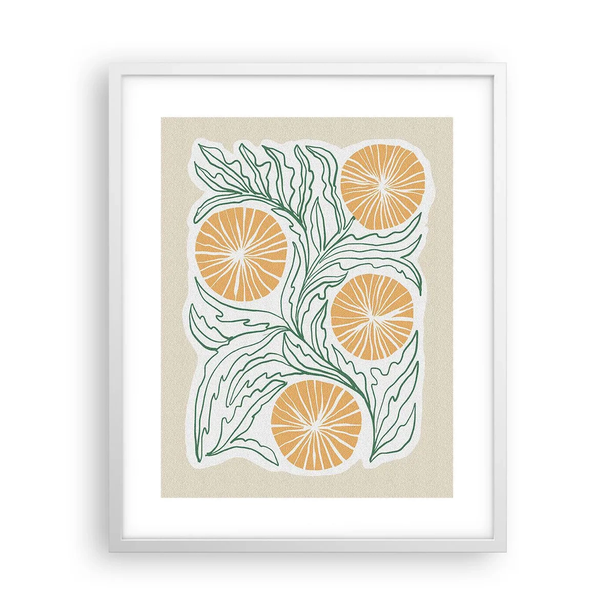 Pôster em moldura branca - Étnico com um toque de abstração - 40x50 cm