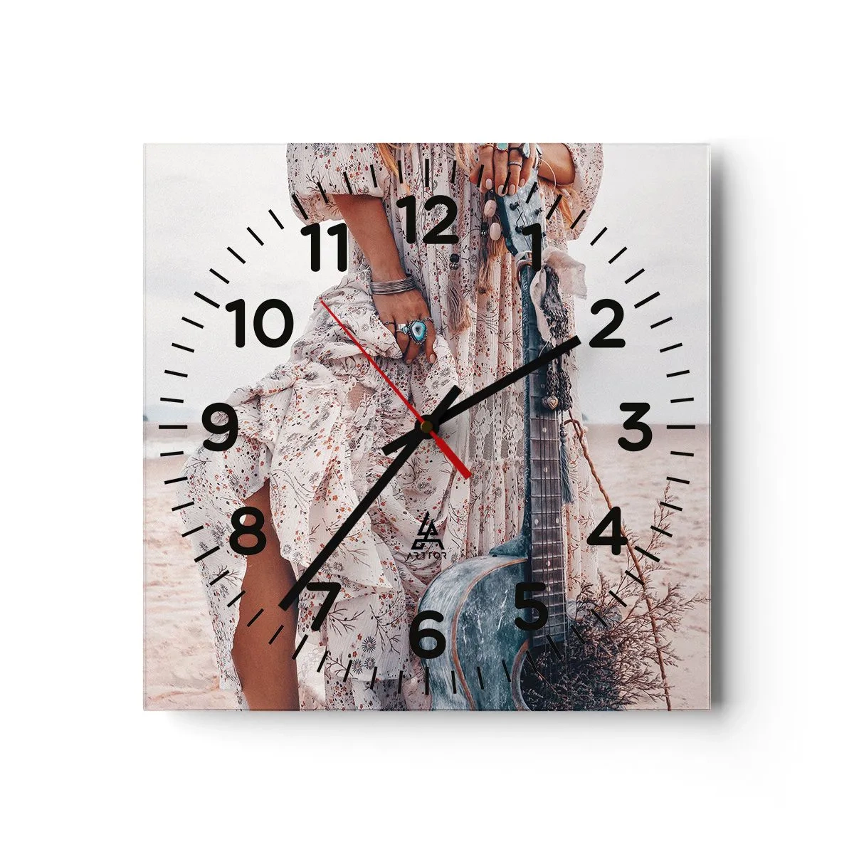 Relógio de parede - Relógio em vidro - Flores a caminho - 40x40 cm