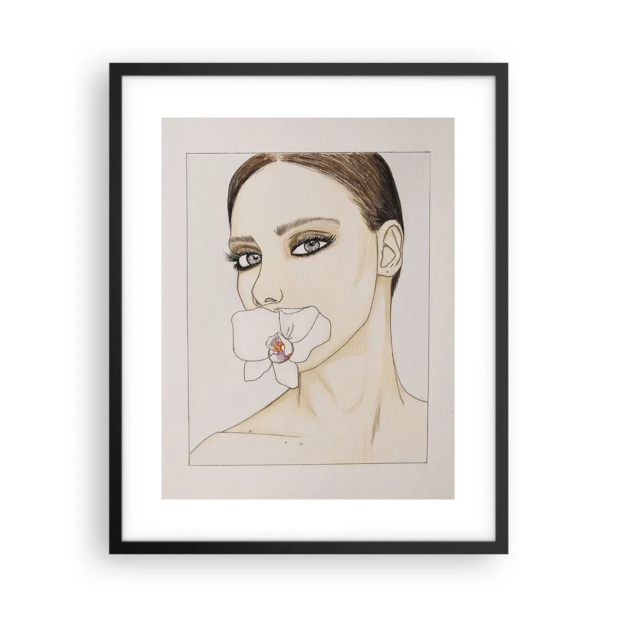 Pôster com moldura preta - Símbolo de elegância e beleza - 40x50 cm