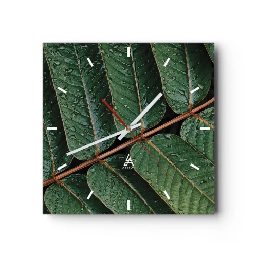 Relógio de parede - Relógio em vidro - Num ritmo verde - 40x40 cm