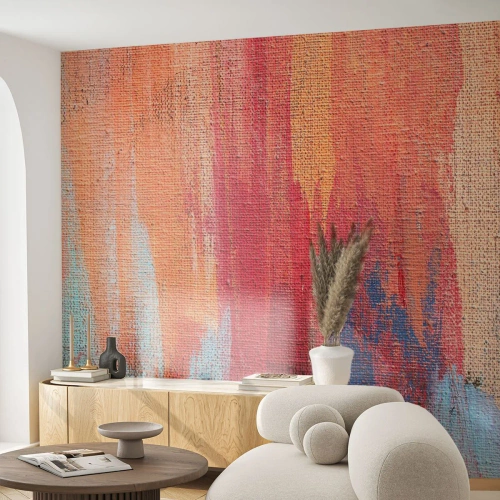 Papel de Parede Premium Canvas - Flutuar pelo arco-íris - Abstração, Pedaço, Pintura - 350x256 cm