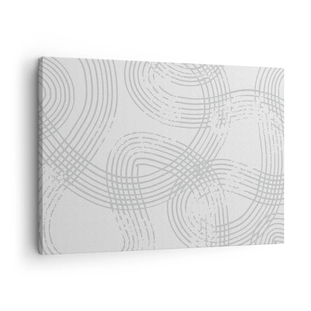 Quadro em tela - Um padrão sutil com linhas entrelaçadas em tons claros - 70x50cm - Não existe caminho reto - Decoração de parede moderna para a sala de estar e quarto ARTTOR