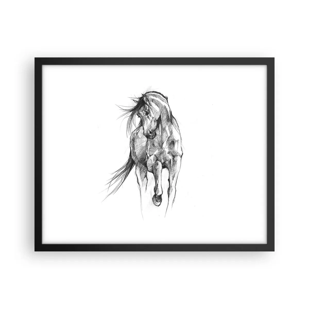 Pôster com moldura preta - Num trote gracioso - 50x40 cm