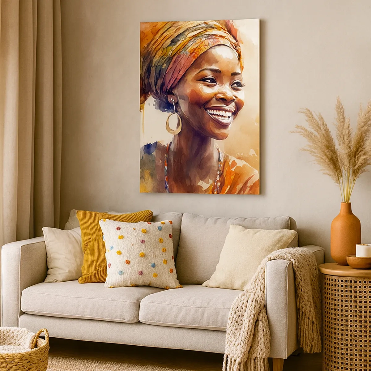 Quadro em tela - Rainha africana - 50x70 cm