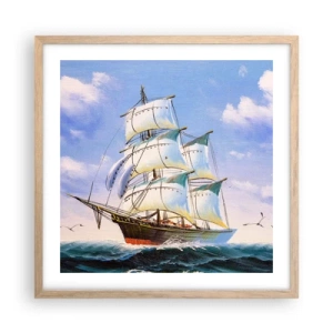 Pôster com moldura de carvalho claro - Orgulhosamente com o vento - 50x50 cm