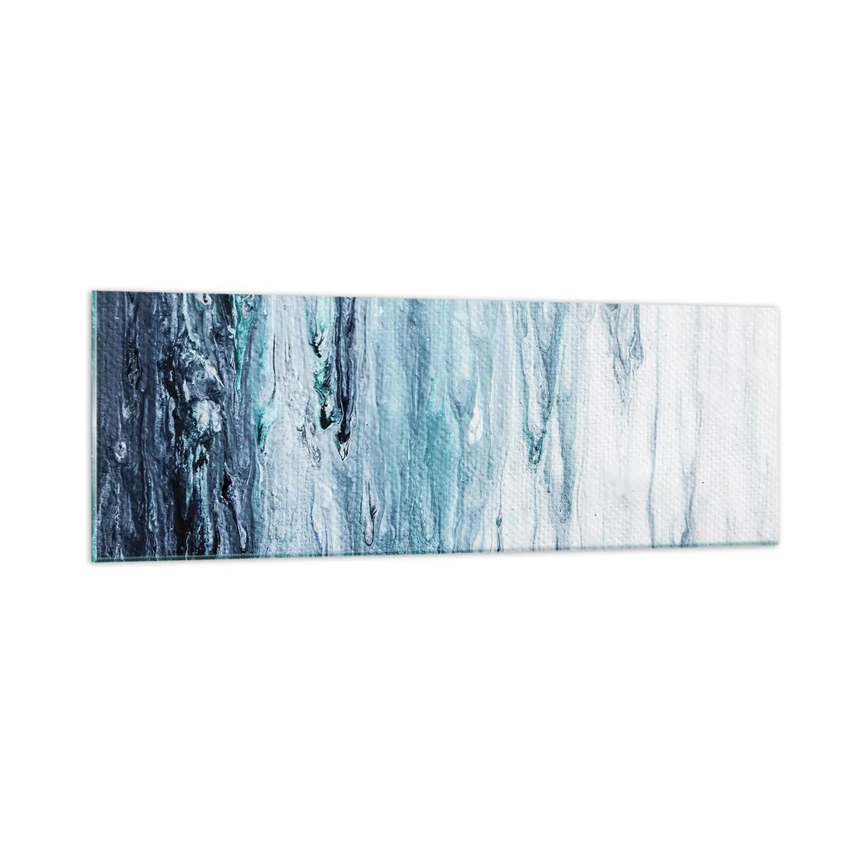 Quadro em vidro - Estalactites em azul - 90x30 cm