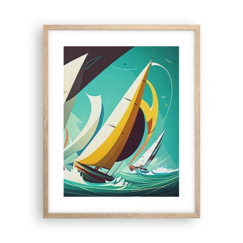 Pôster com moldura de carvalho claro - Boa sorte com os elementos - 40x50 cm