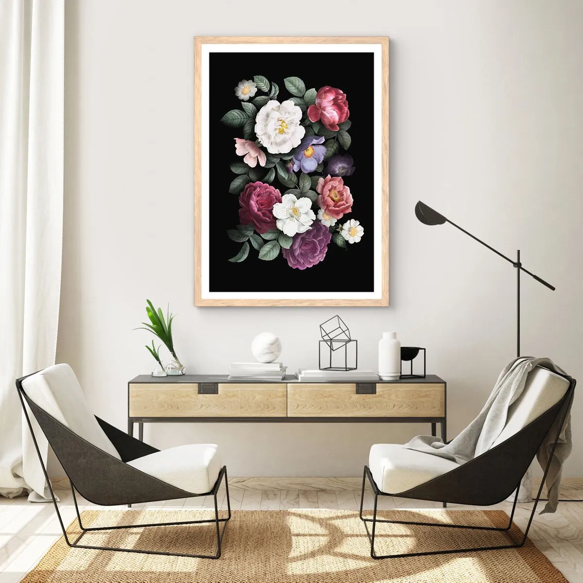 Pôster com moldura de carvalho claro - Do jardim inglês - 61x91 cm