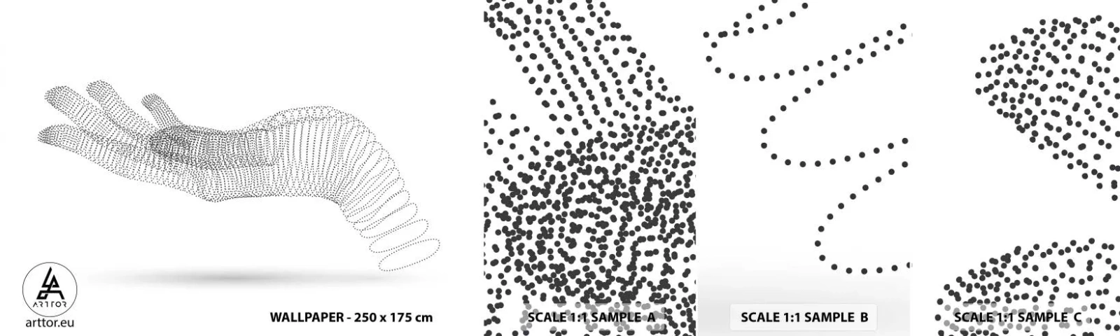 Amostra de papel de parede autocolante Deluxe Sticker - Mão de mola - Abstração, Gráficos, Mão - 100x30 cm