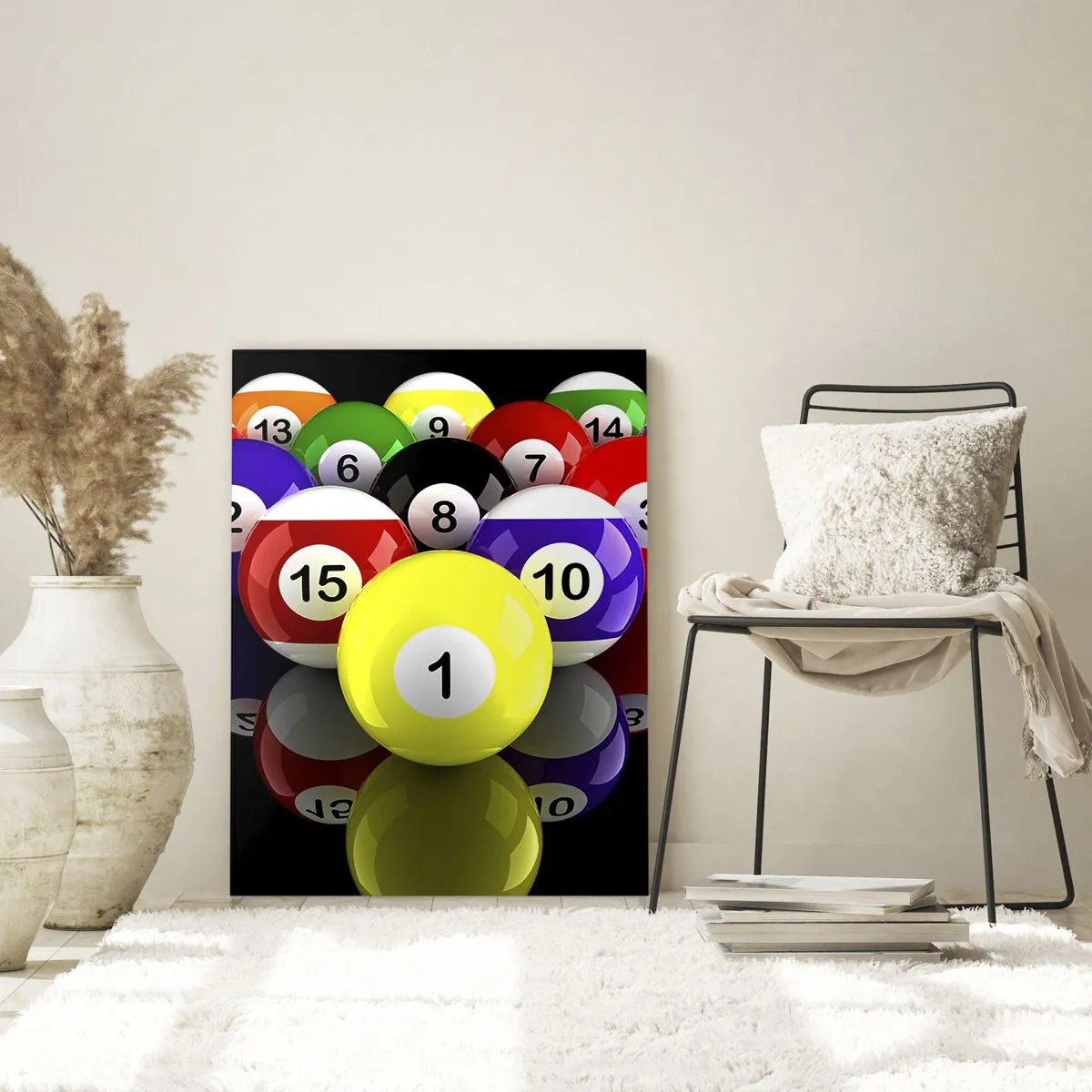 Quadro em vidro - As diferentes cores do jogo - 50x70 cm