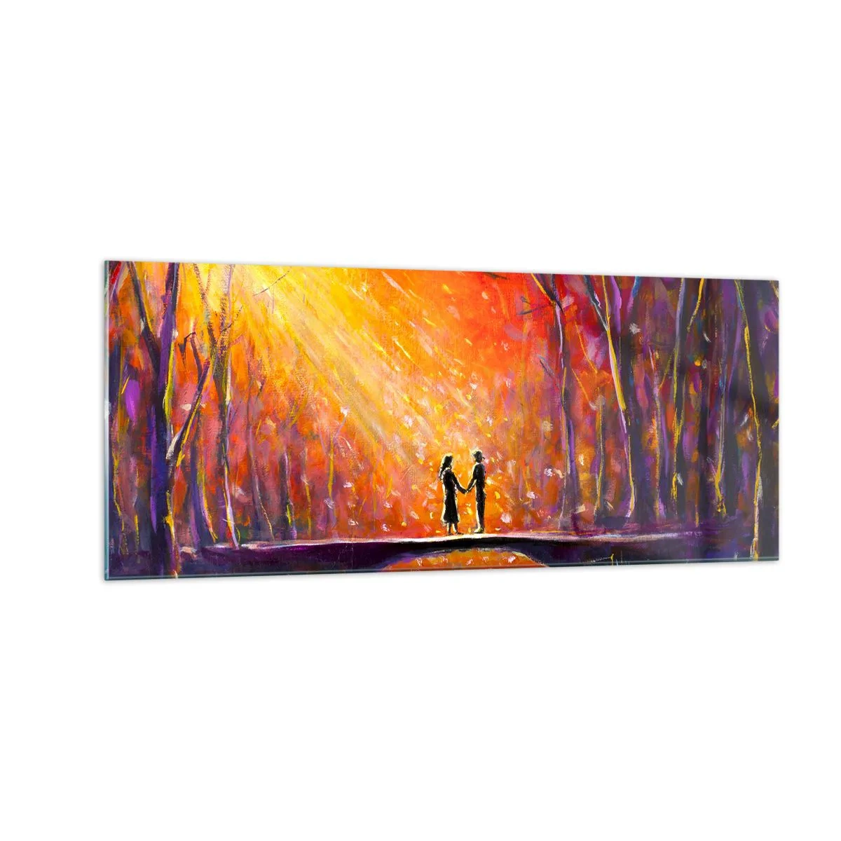 Quadro em vidro - O céu também os ama - 100x40 cm