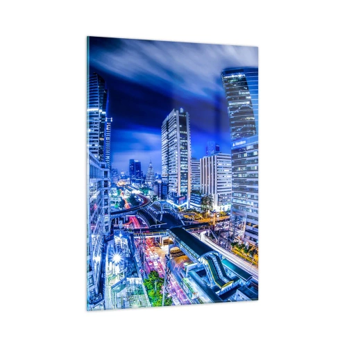 Quadro em vidro - Ritmos da cidade noturna - 50x70 cm