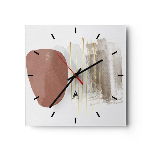 Relógio de parede - Relógio em vidro - Colunata abstrata - 40x40 cm