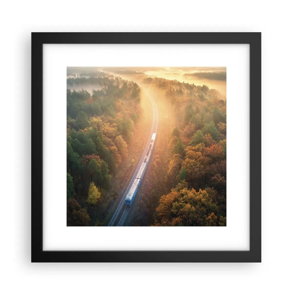 Pôster com moldura preta - Uma viagem de outono - 30x30 cm