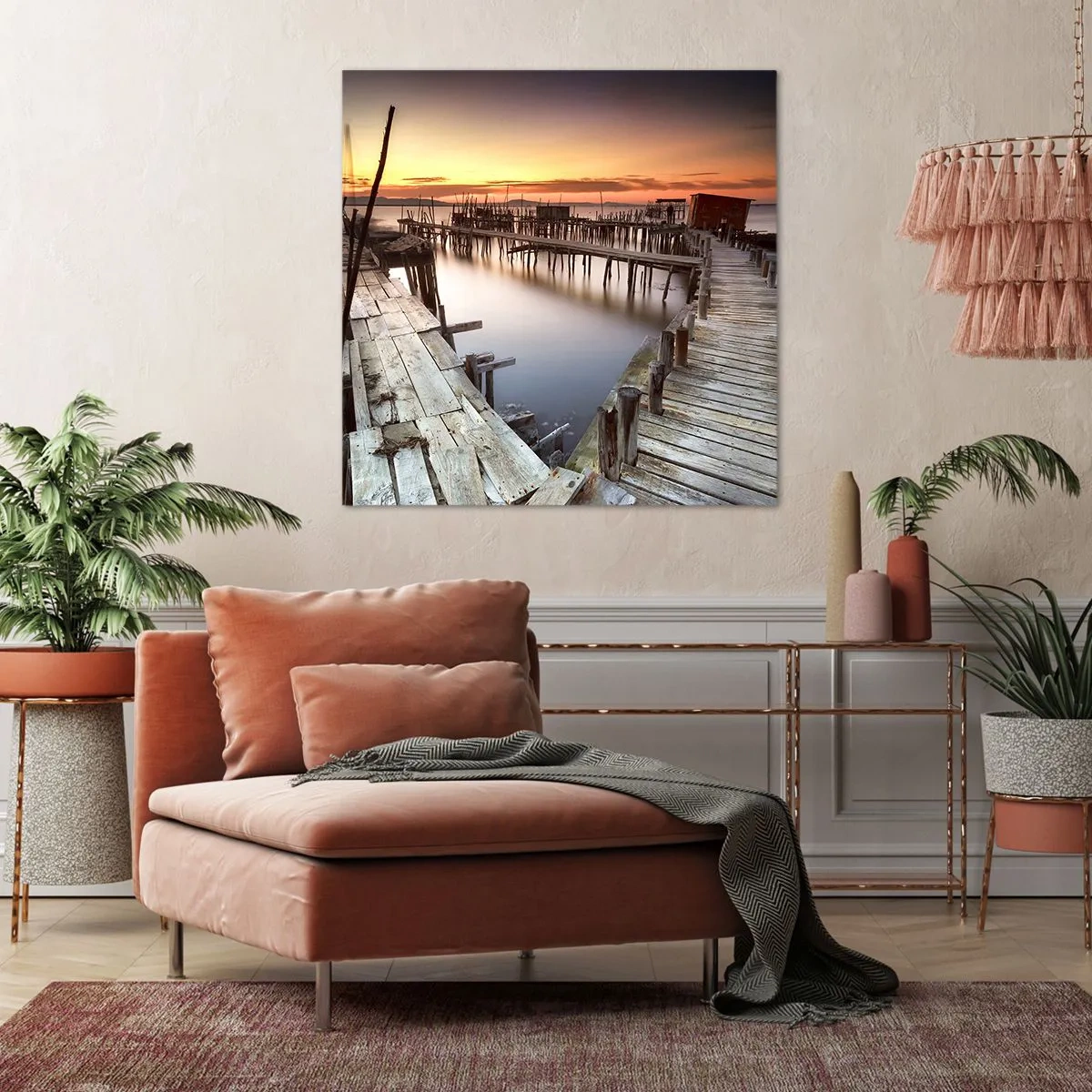 Quadro em tela - Turismo autêntico, não fictício - 60x60 cm