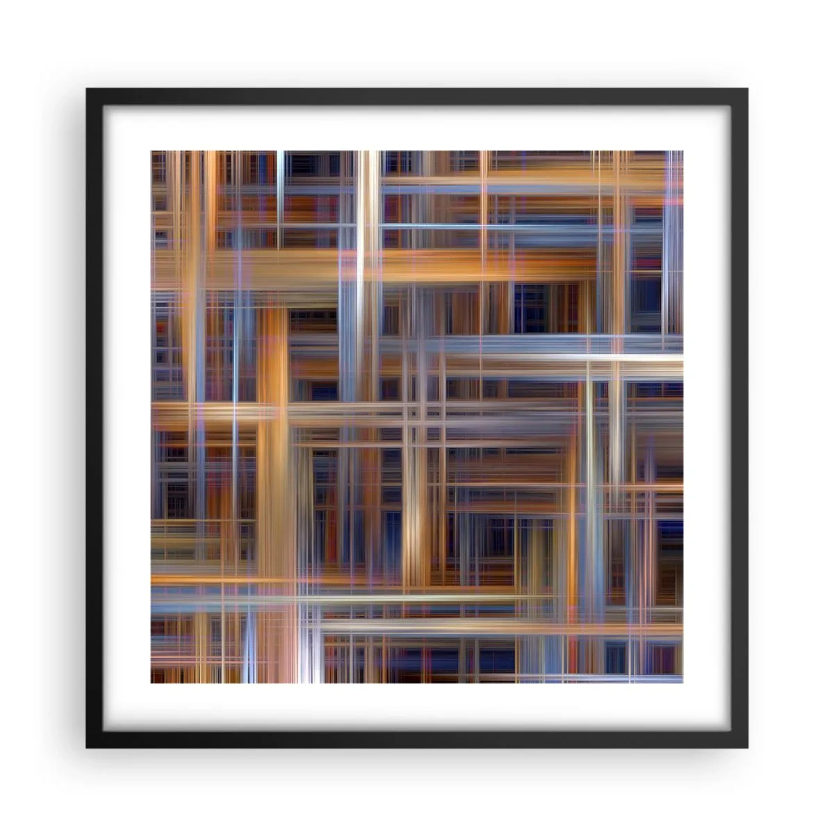 Pôster com moldura preta - Tecido de luz - 50x50 cm