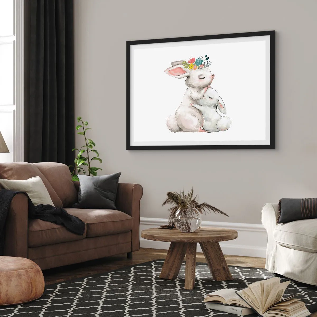 Pôster com moldura preta - Nada melhor do que amor de mãe - 91x61 cm