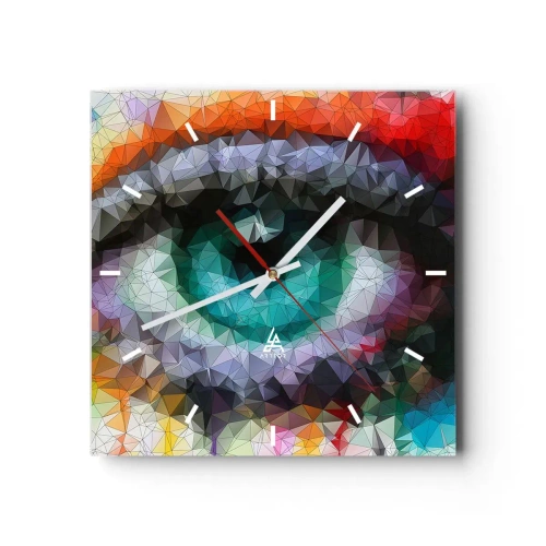 Relógio de parede - Relógio em vidro - O brilho cristalino dos olhos - 30x30 cm