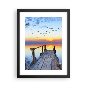 Pôster com moldura preta - É hora de voltar... - 30x40 cm