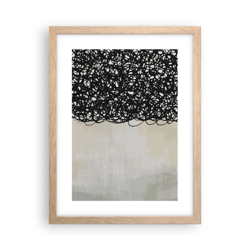 Pôster com moldura de carvalho claro - Abstração turbulenta - 30x40 cm