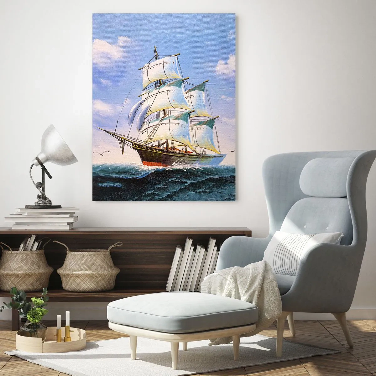 Quadro em vidro - Orgulhosamente com o vento - 50x70 cm