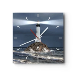 Relógio de parede - Relógio em vidro - Aqui... aqui... aqui! - 30x30 cm