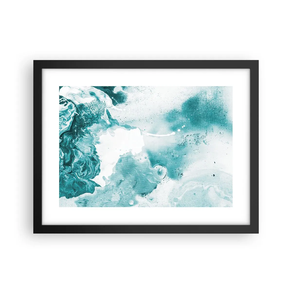 Pôster com moldura preta - Inundado em azul - 40x30 cm