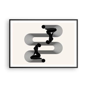 Pôster com moldura preta - Simetria sensual - 100x70 cm