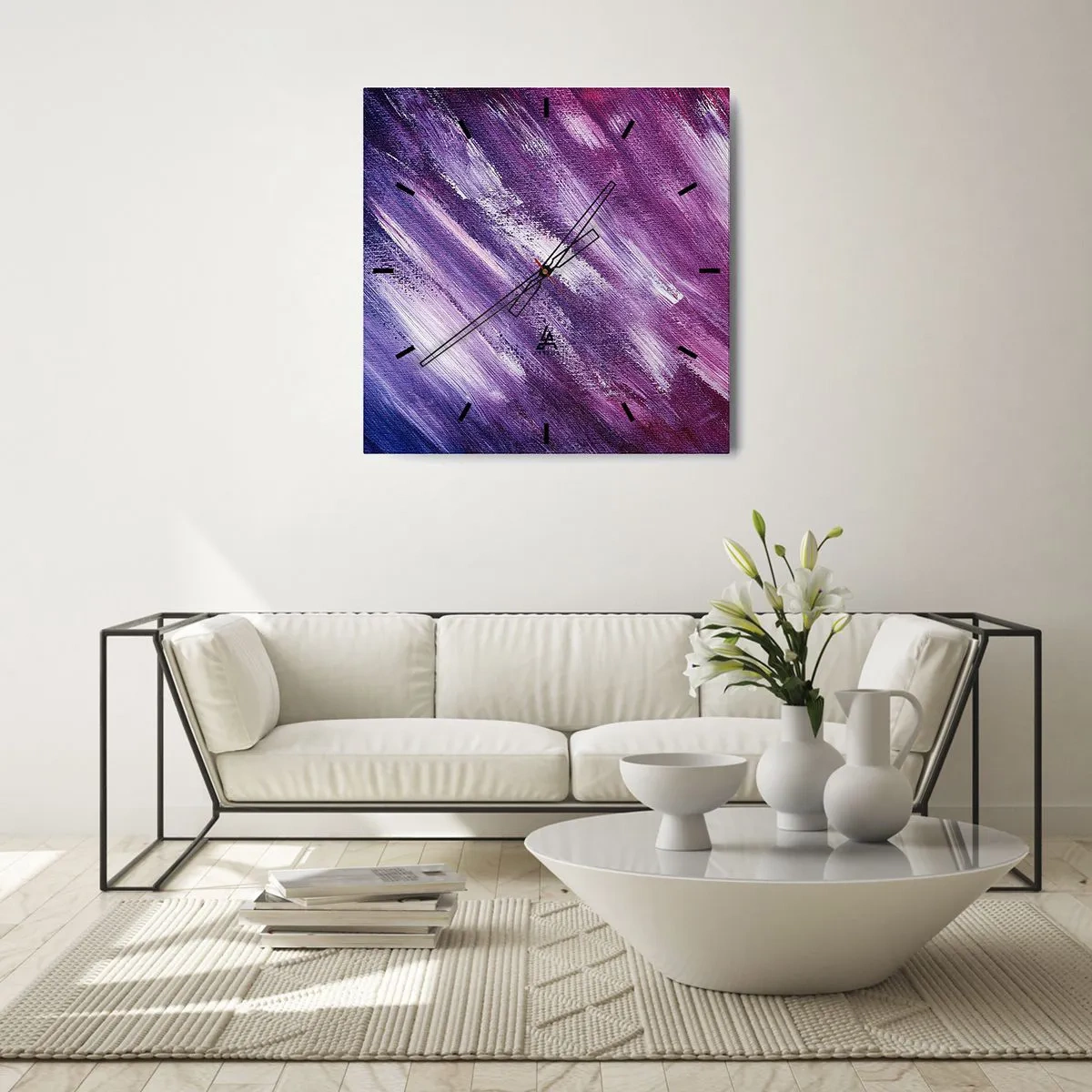 Relógio de parede - Relógio em vidro - Quando o vento sopra - 30x30 cm