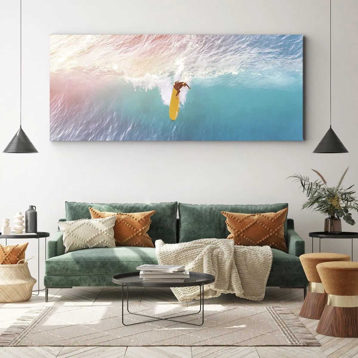 Quadro em tela - Cavaleiro oceânico - 100x40 cm