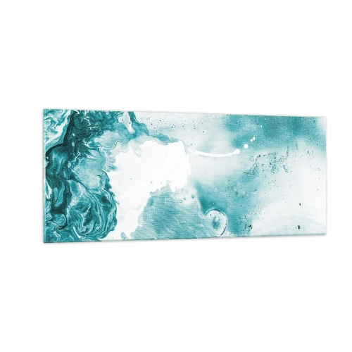 Quadro em vidro - Inundado em azul - 100x40 cm