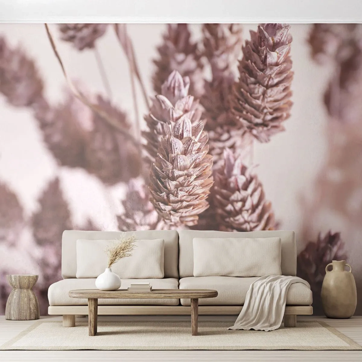 Papel de Parede Autocolante Deluxe Sticker - Aparentemente discreto - Flor Seca, Flor, Prado - 250x175 cm