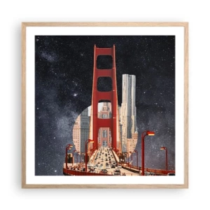 Pôster com moldura de carvalho claro - Sempre no centro - 60x60 cm