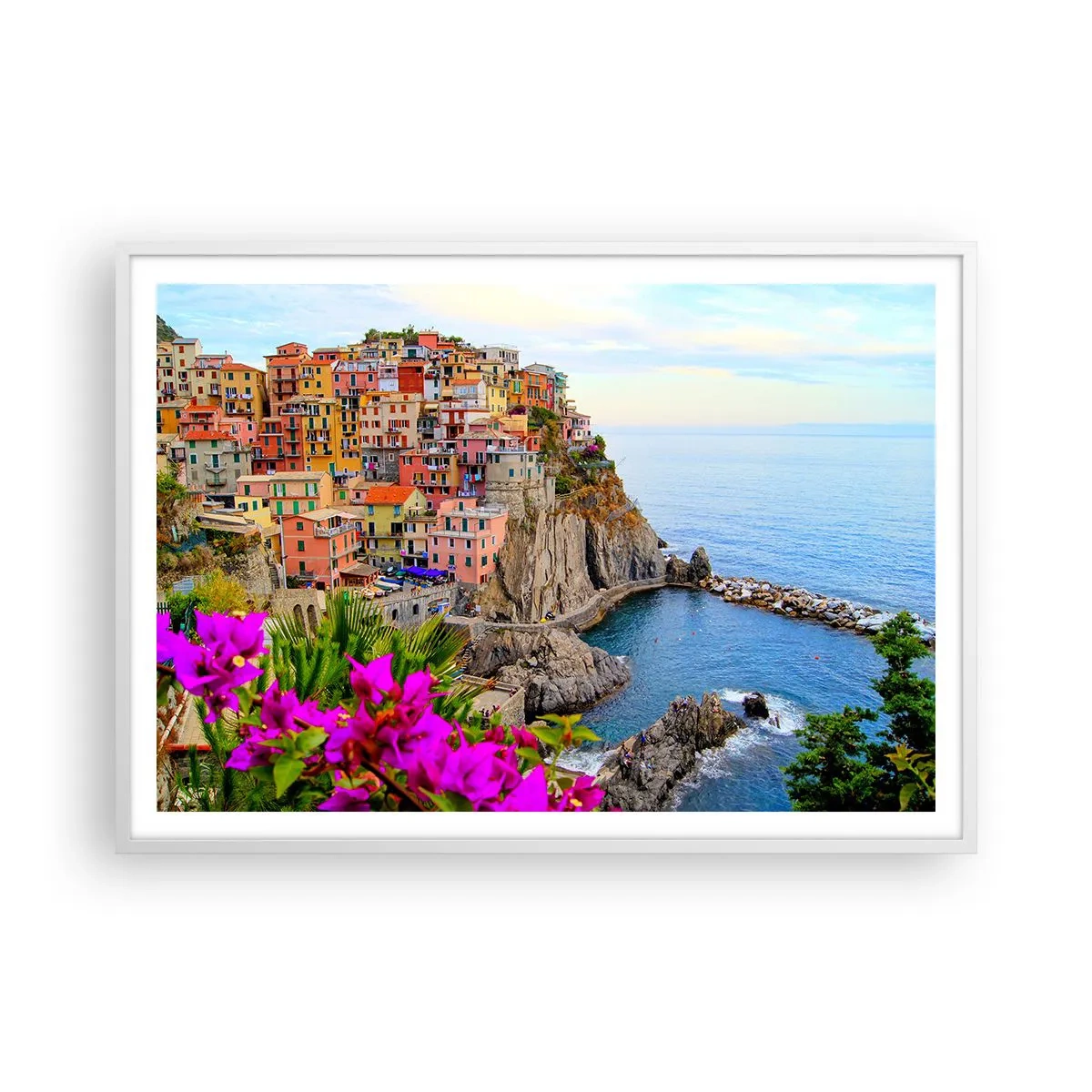 Pôster em moldura branca - A cidade que sorri - 100x70 cm